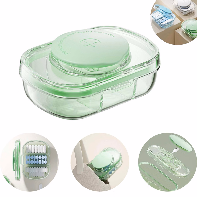 Pill Box Portable Drug Dispensing Box