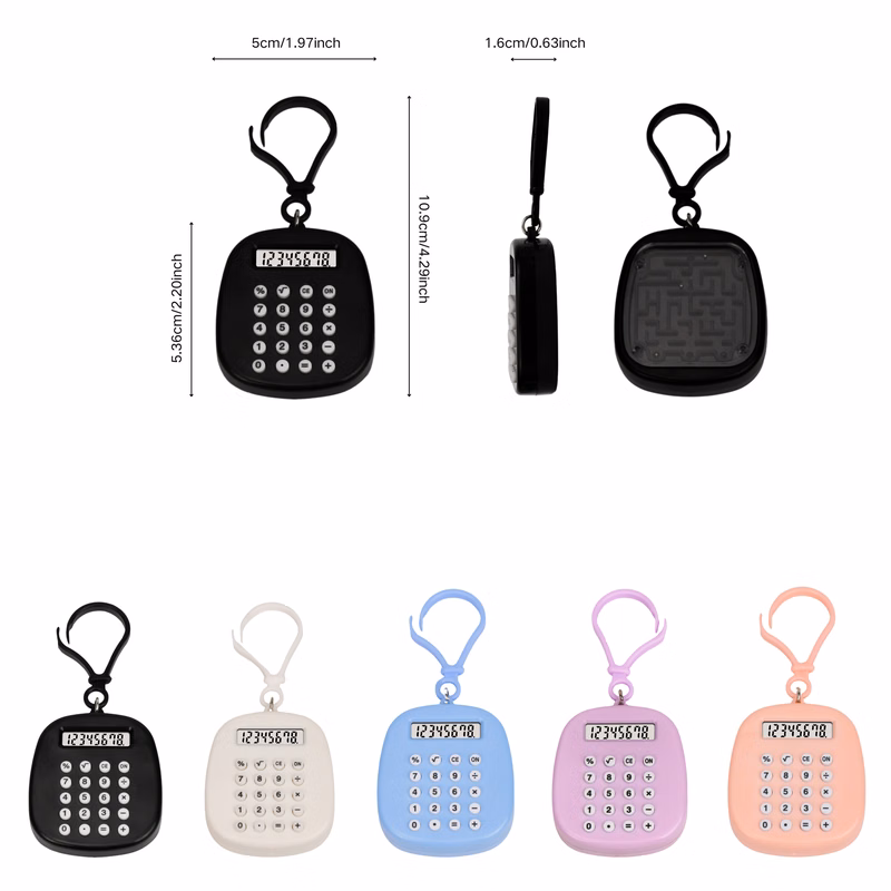 Mini Calculator Keychain With Maze