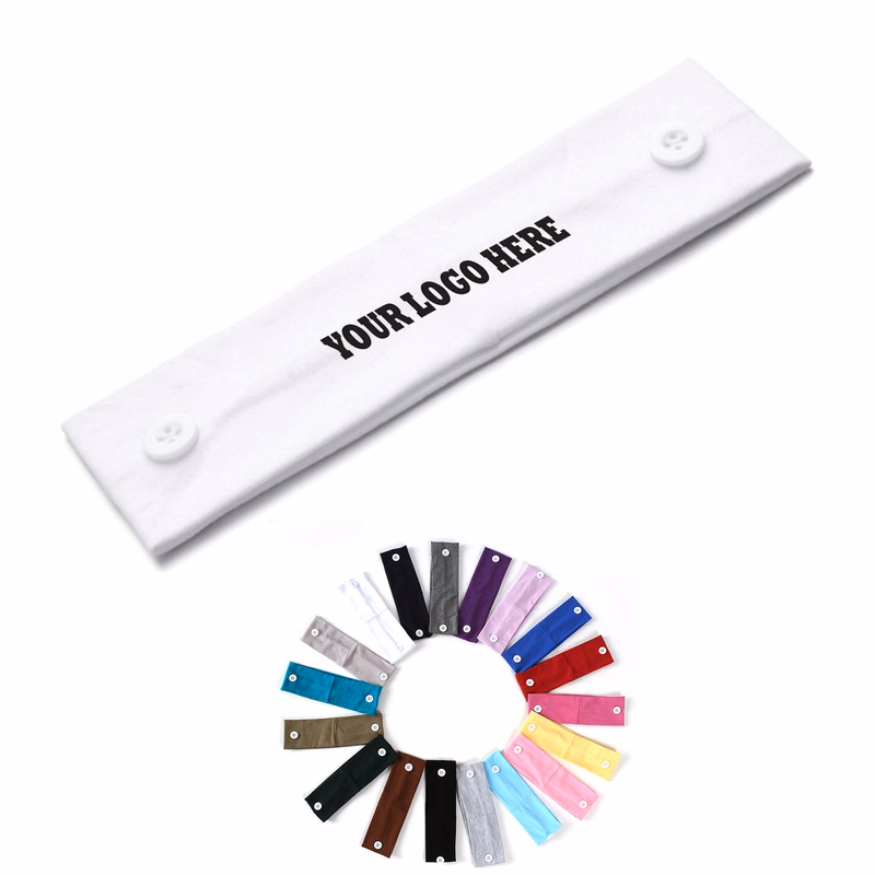 Button-Fastened Cotton Headband