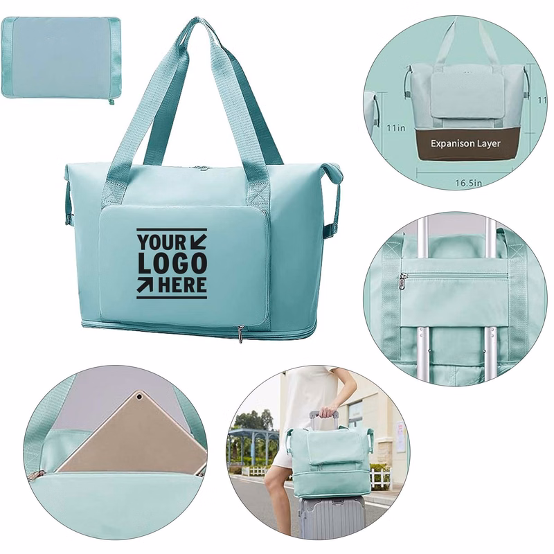 Waterproof Fold-able Expandable Weekender Travel Duffed Tote Wim Sports Gym Bag