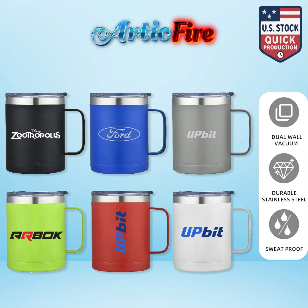 ArticFire 14oz Stainless Steel Vacuum Camping Mug with Handle 1