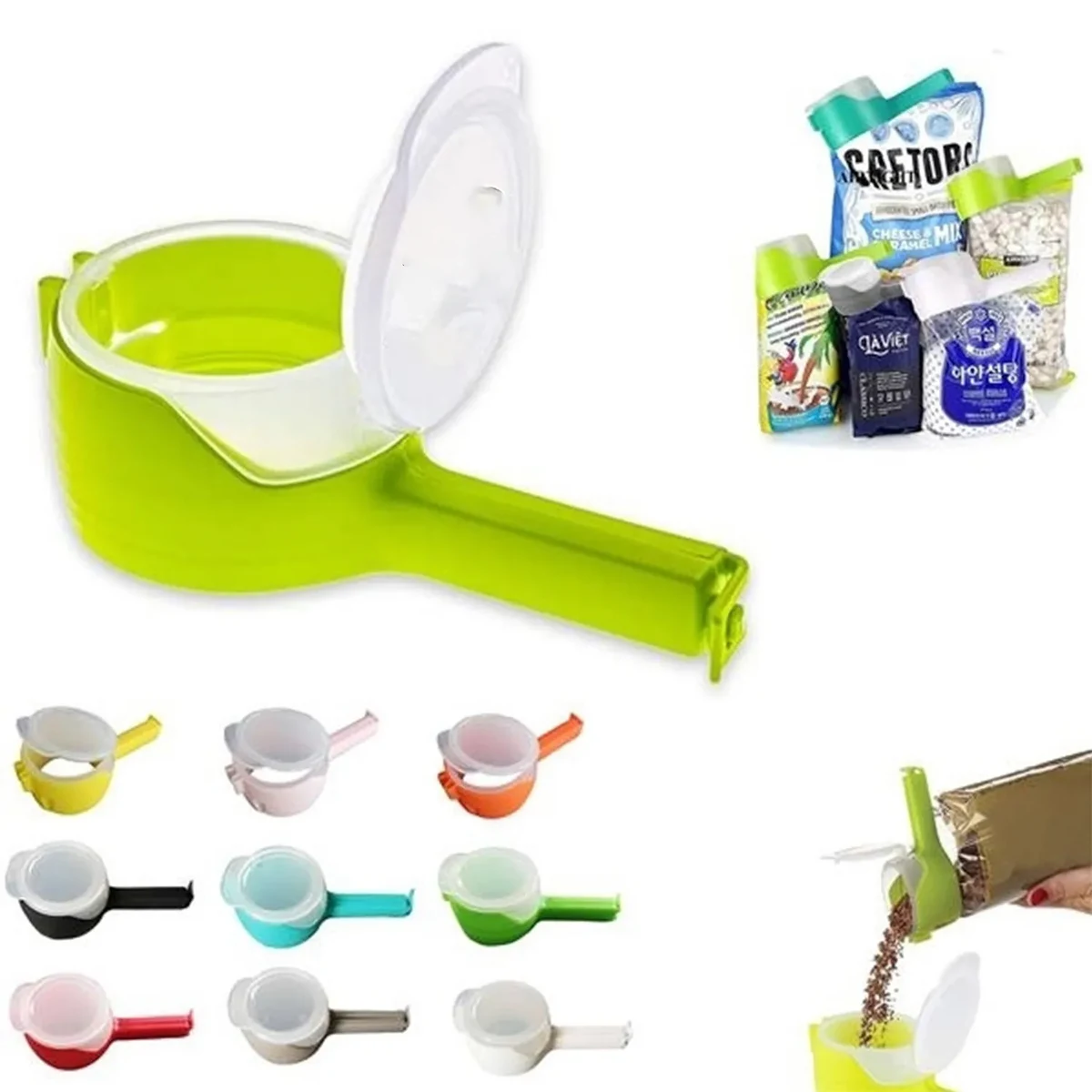 Bag Clips for Food Storage Sealing with Pour Spouts 1