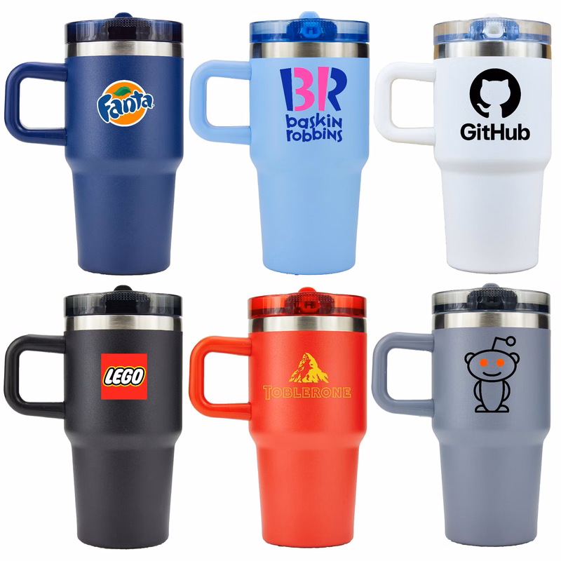Vantage 20 Oz. Double Wall Vacuum Insulated Travel Mug with Handle