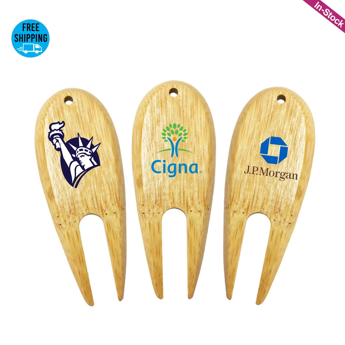 Full-color Digital Bamboo Golf Divot Tool 1