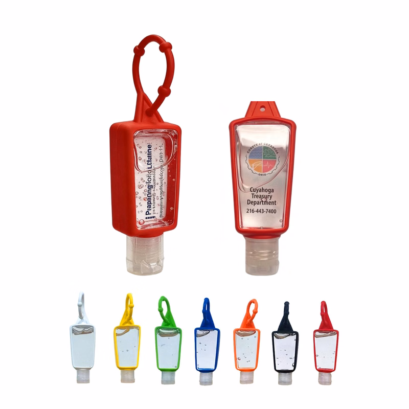 1 Oz. Hand Sanitizer with Silicone Holder - Ocean