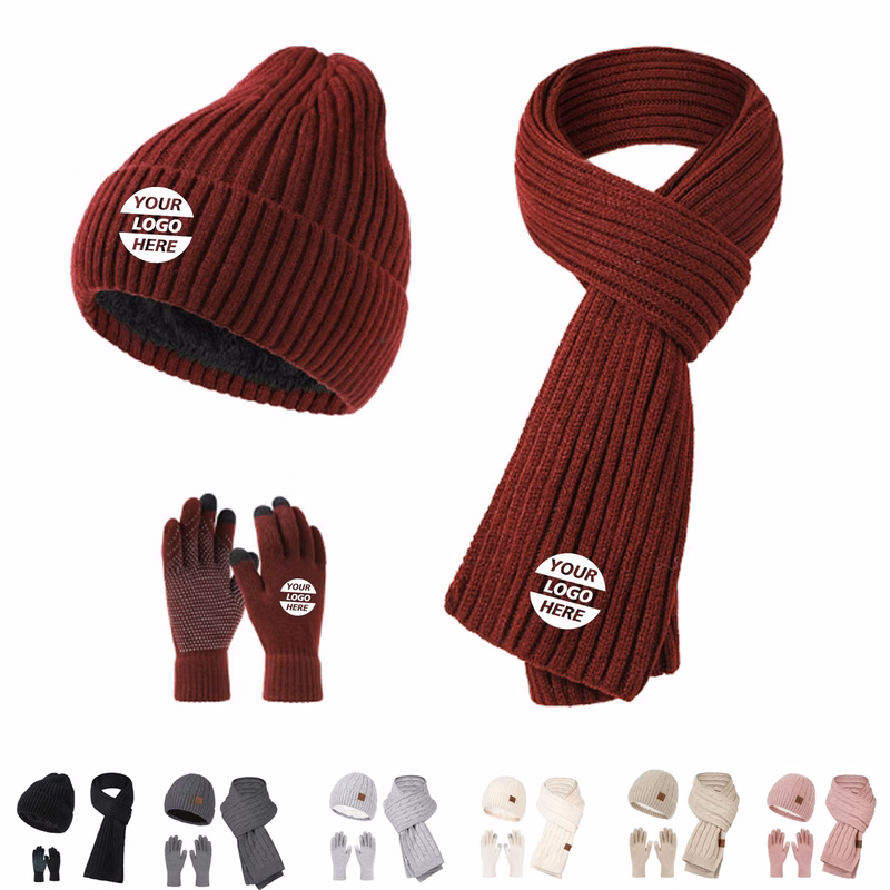 Beanie Neck Warmer Gloves Set