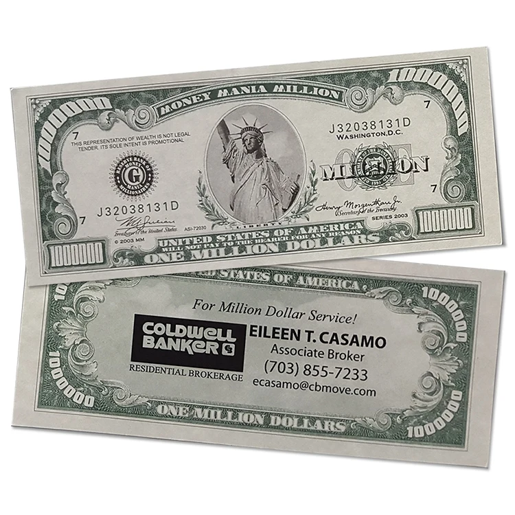 Million Dollar Bill with Custom Back 1