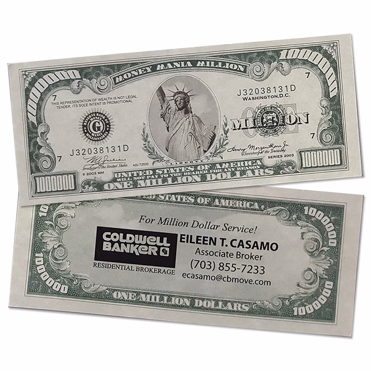 Million Dollar Bill with Custom Back