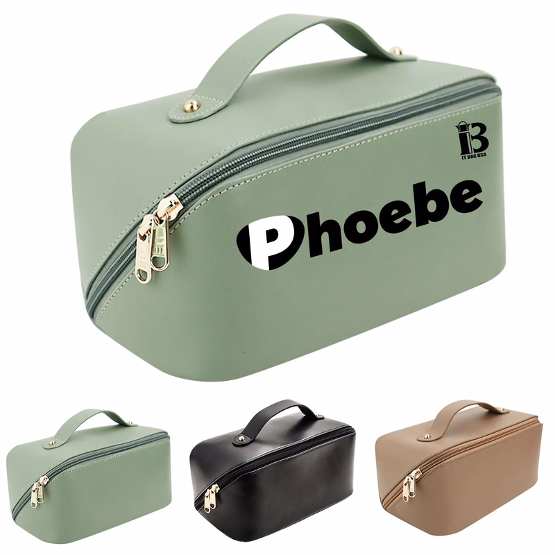 Leather Cosmetic Bag Waterproof Portable
