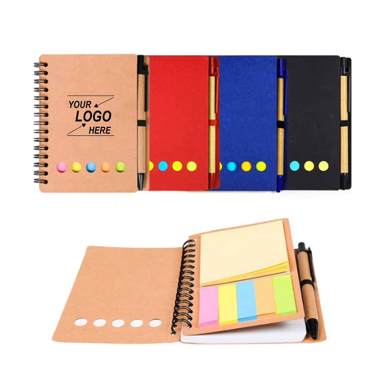 Mini Spiral Notebook with Sticky Notes and Page Flags 1