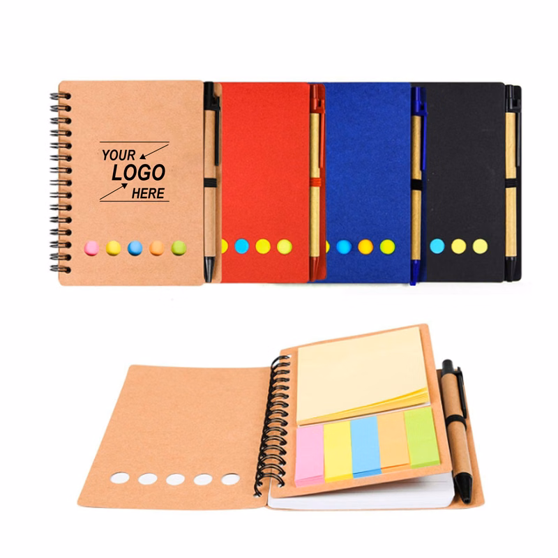 Mini Spiral Notebook with Sticky Notes and Page Flags