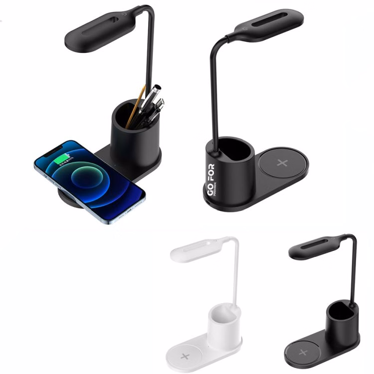 Desk Lamp With Wireless Charger and Pen Holder