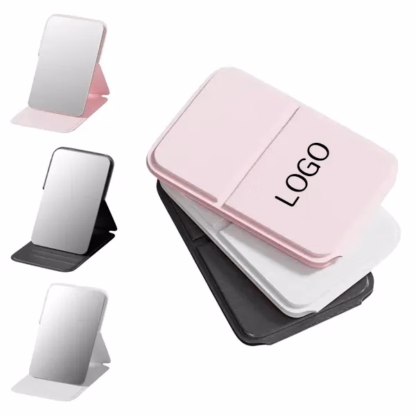 Portable Folding Leather Mirror with Gift Idea