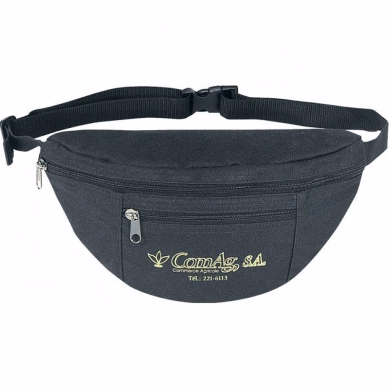 Poly Fanny Pack - Black Two Zippers No Logo