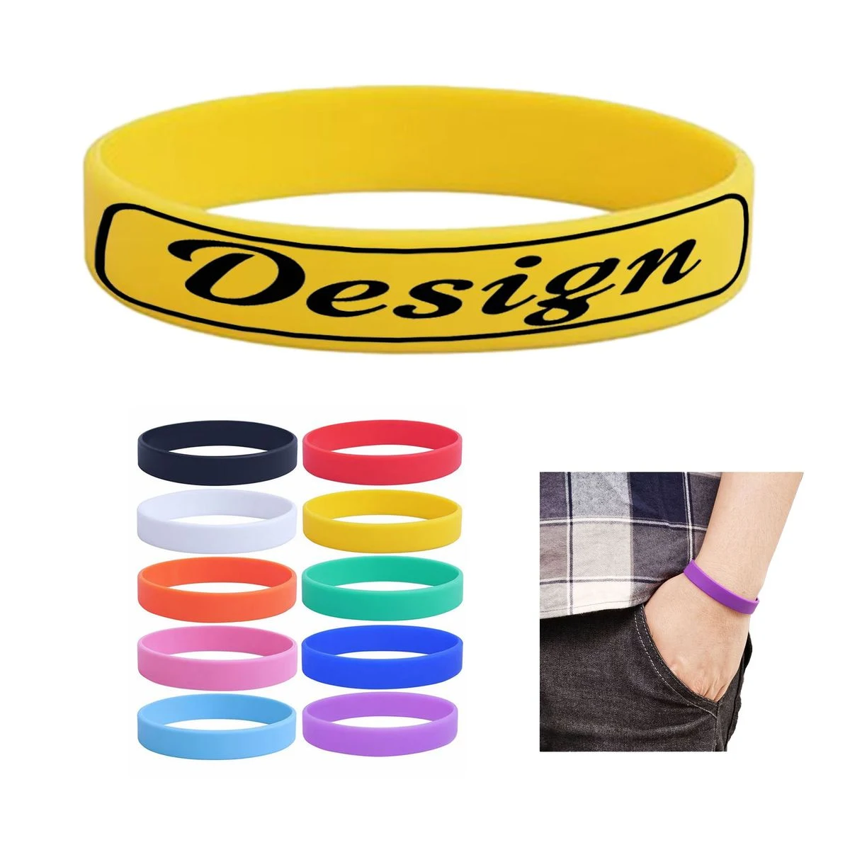 MOQ 100pcs Silicone wristband 1