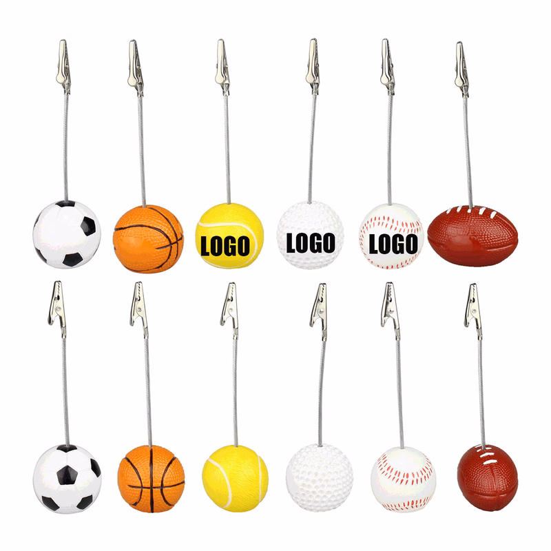 Resin Ball Base Memo Clip Holder Stand / Note Paper Clip