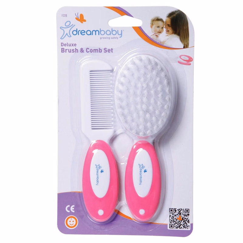 Deluxe Brush & Comb Set - Pink 2 Piece