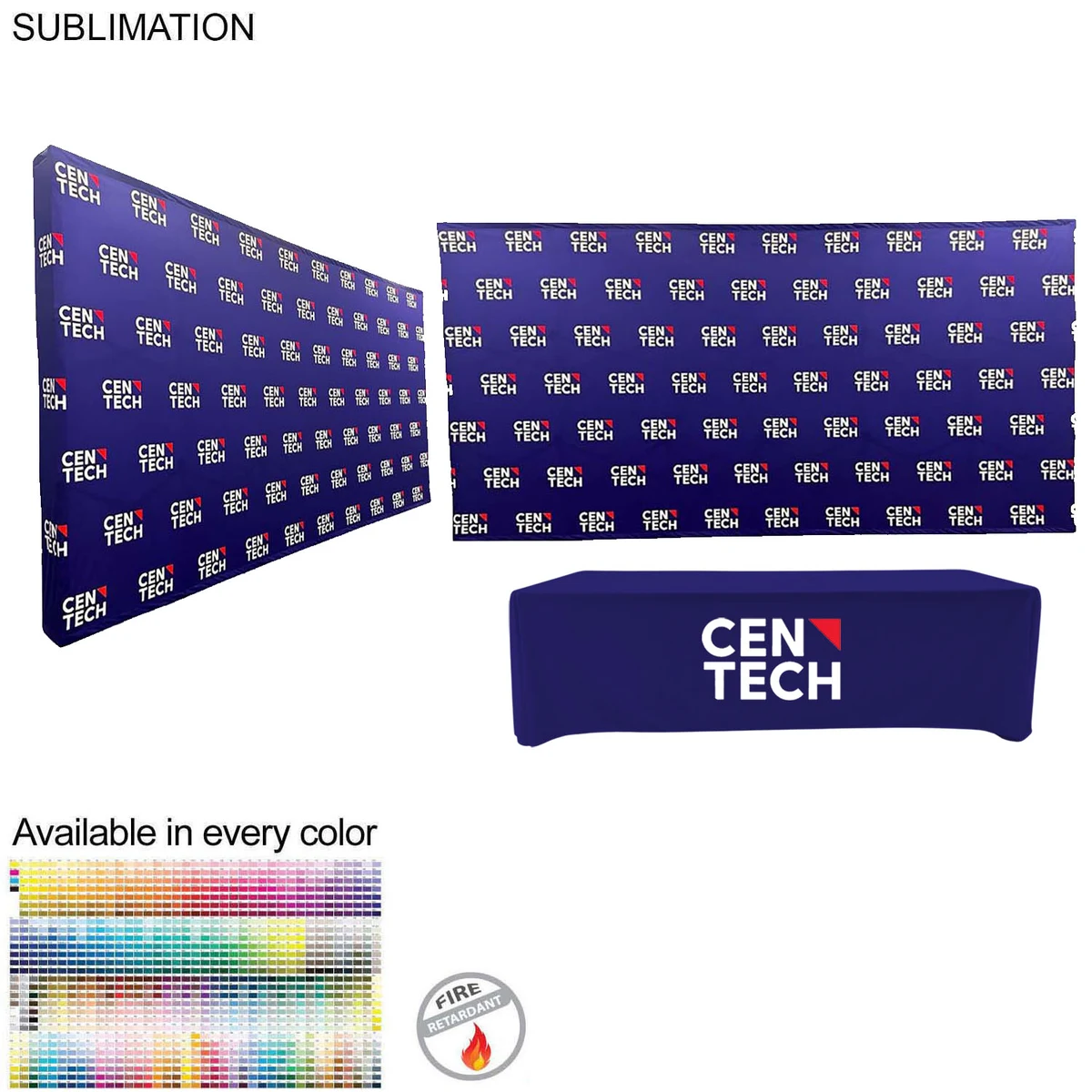Tradeshow booth package Ultra, 15' Straight Wall Display with Wrap End Caps & Premium 8' tablecloth 1