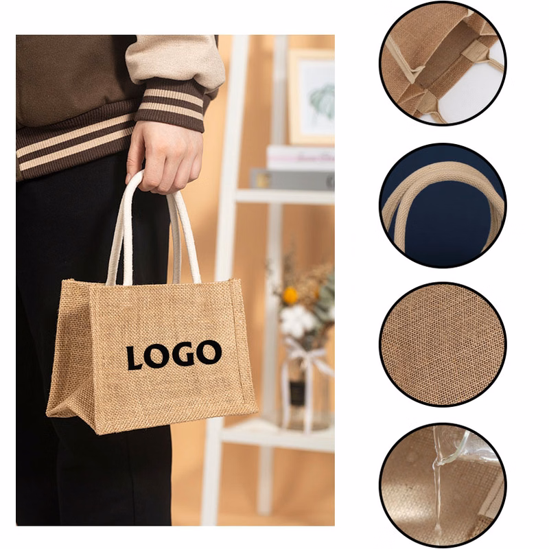 Mini Jute Gift Tote Bag