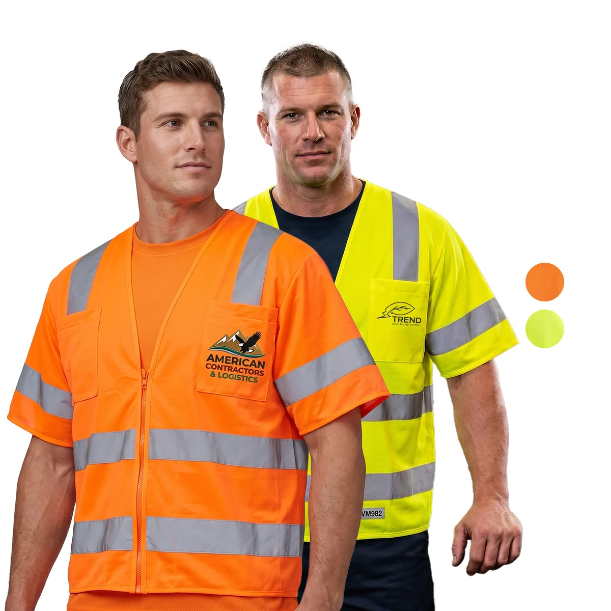 3.8oz. Knitted Class 3 Double Band Reflective Tape Safety Vest With 2 Pockets 1