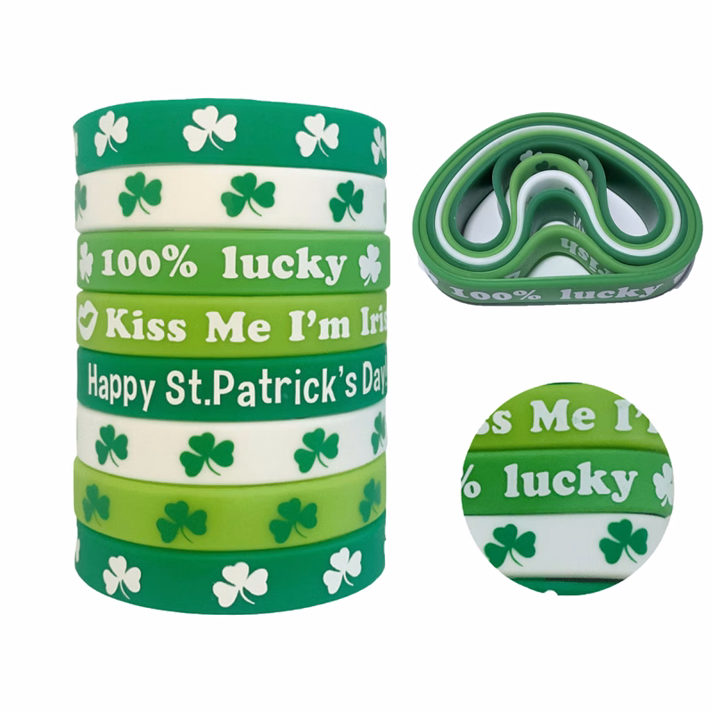 Irish-Themed Silicone Wristbands(6 Wristbands)