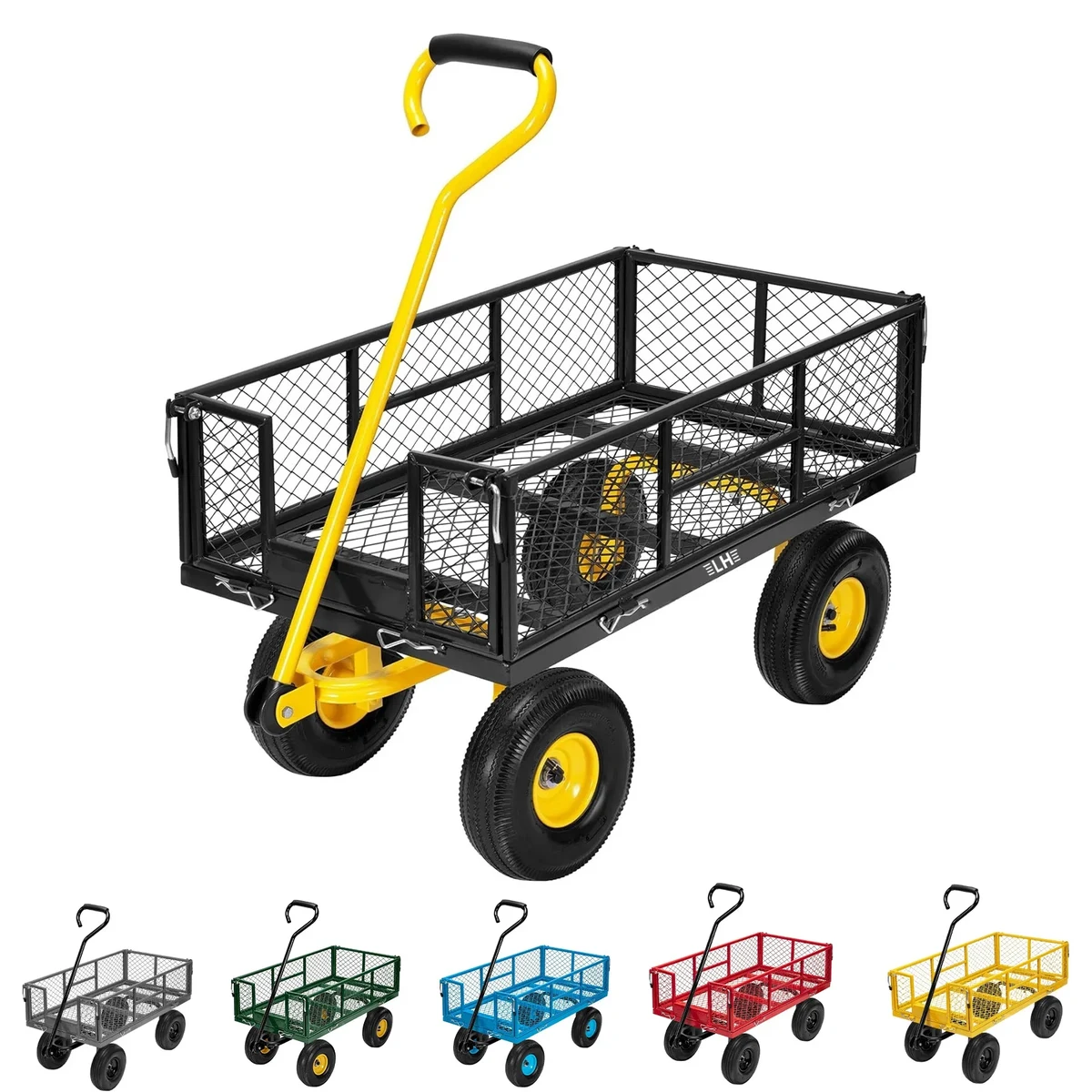 880 Lbs Capacity Mesh Steel Garden Cart 1