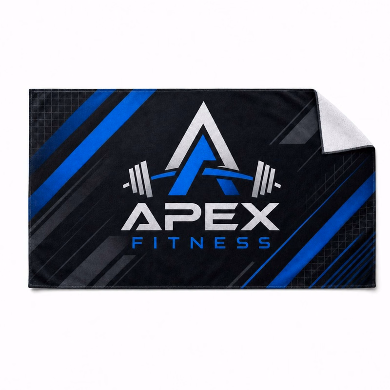 Gym, Workout, Fitness Towel in Plush and Soft Velour Terry Cotton Blend, 15x25, Sublimated 1 side.
