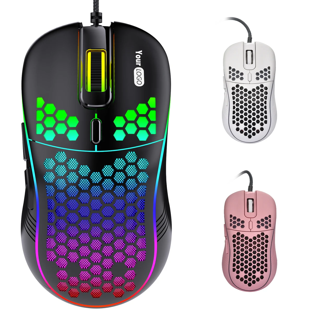 Plastic Hollow Glowing Game Mouse 1