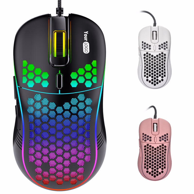 Plastic Hollow Glowing Game Mouse