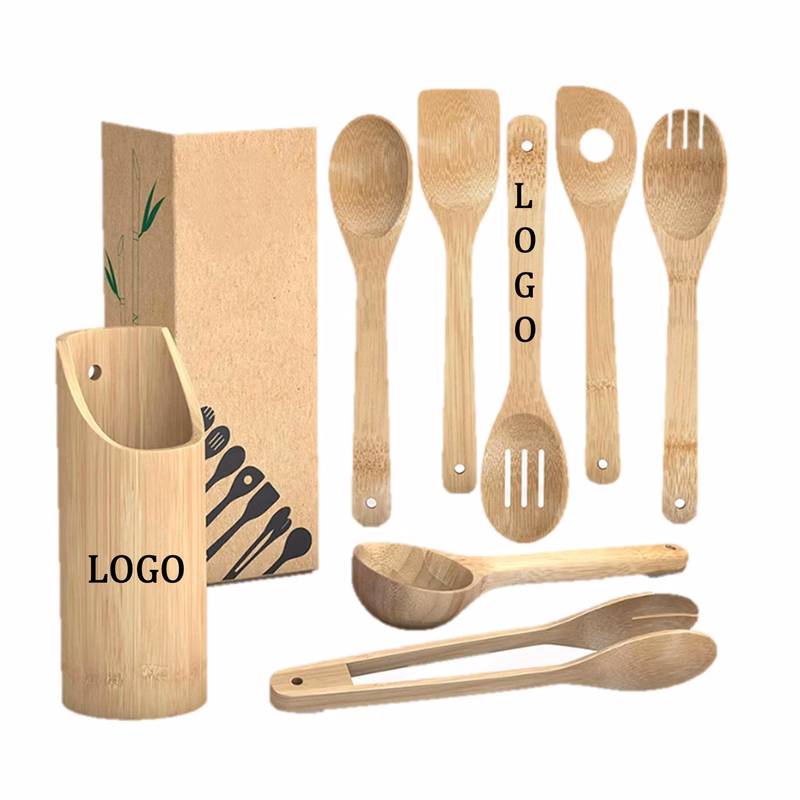8PCs Bamboo Kitchen Spatula Set
