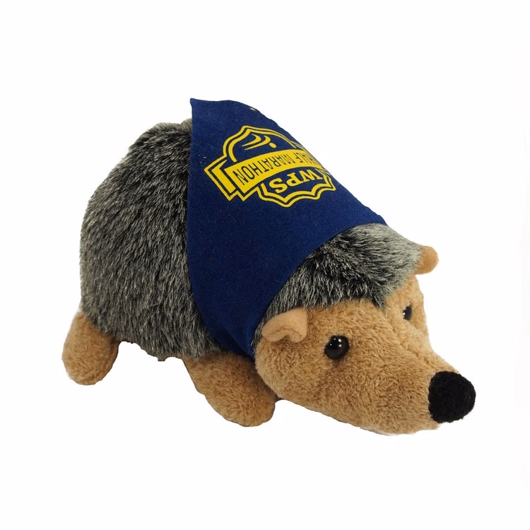 8" Howie Hedgehog with bandana and one color imprint