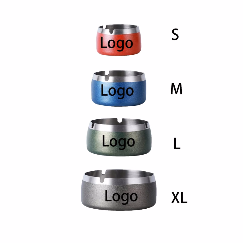 MOQ50 Colorful Stainless Steel Windproof Ashtray