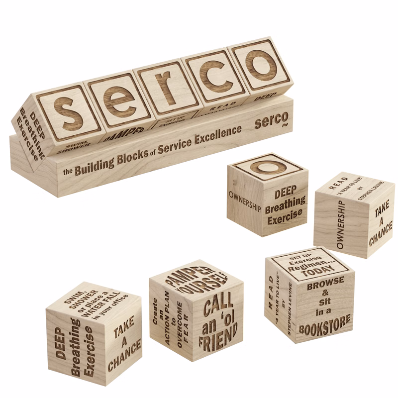 1" Wooden Cube with FIVE faces lasered