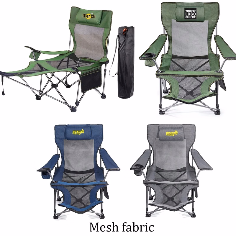 Portable Mesh Camping Lounge Reclining Chair with Footrest