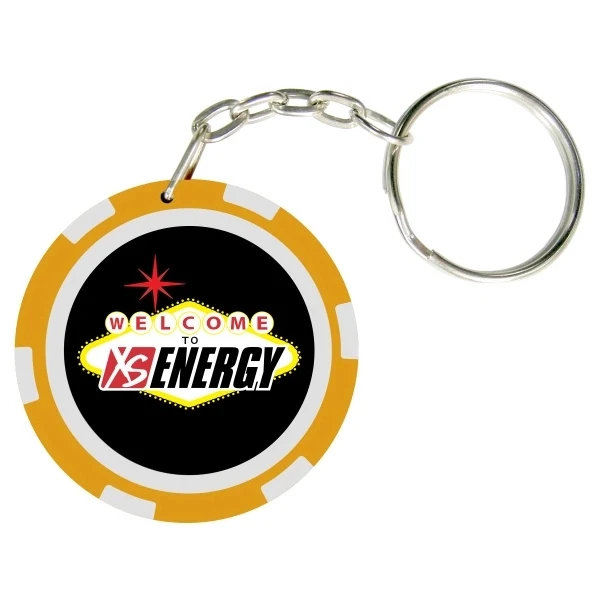 6 Stripe Poker Chip Keychain 1