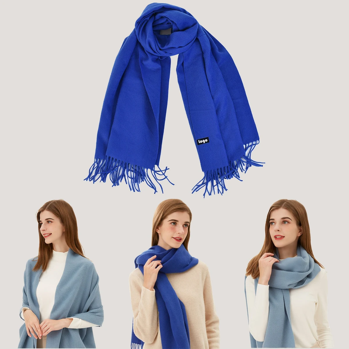 Large Soft Cashmere Feel Shawls Wraps Light Scarf 1