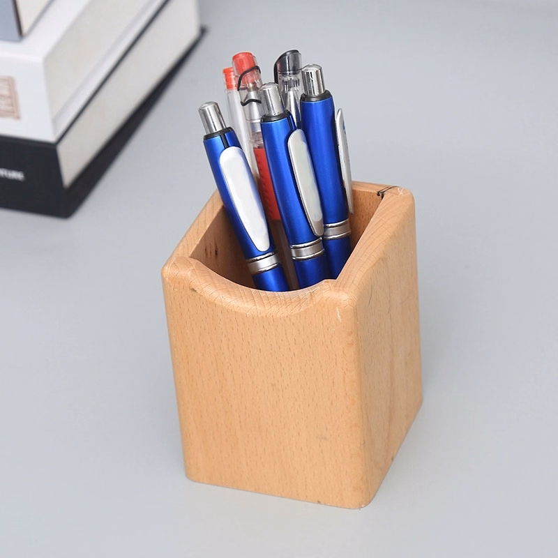 Natural Beech Wood Pen Holder