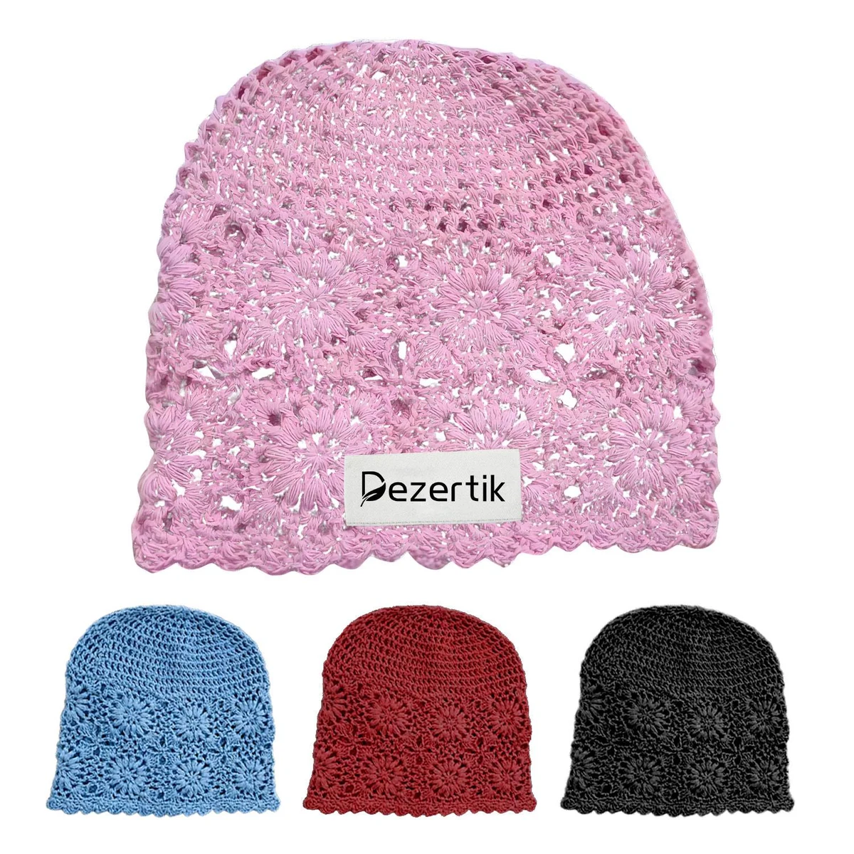 Thin Hollow Wool Knitted Handmade Women's Beanie 1