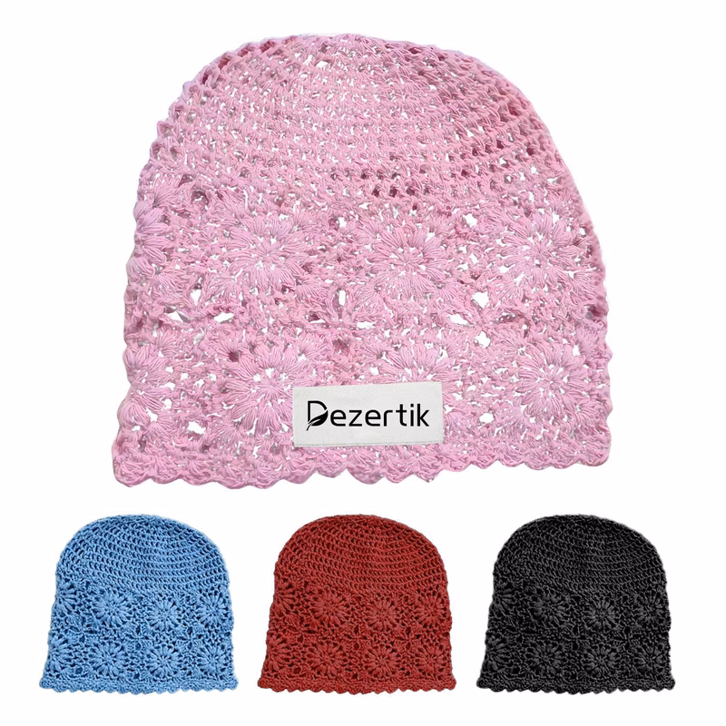 Thin Hollow Wool Knitted Handmade Women's Beanie