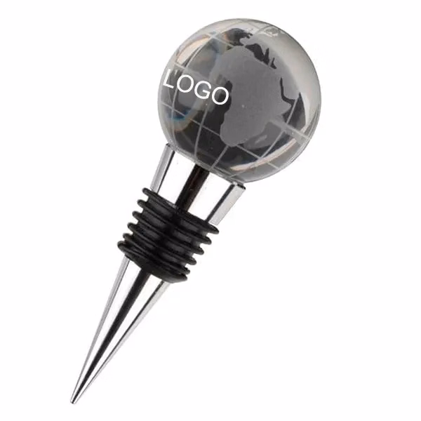 Crystal World Globe Wine Bottle Stopper