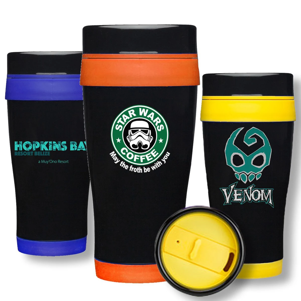 16 oz Matt Black Stainless Steel Tumbler w/ Custom Imprint 1