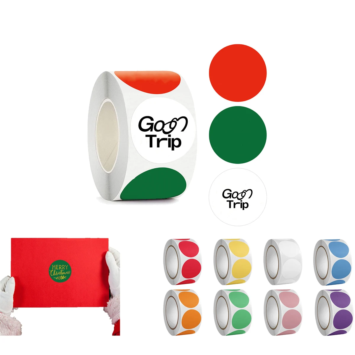 Merry Christmas Round Sticker 1