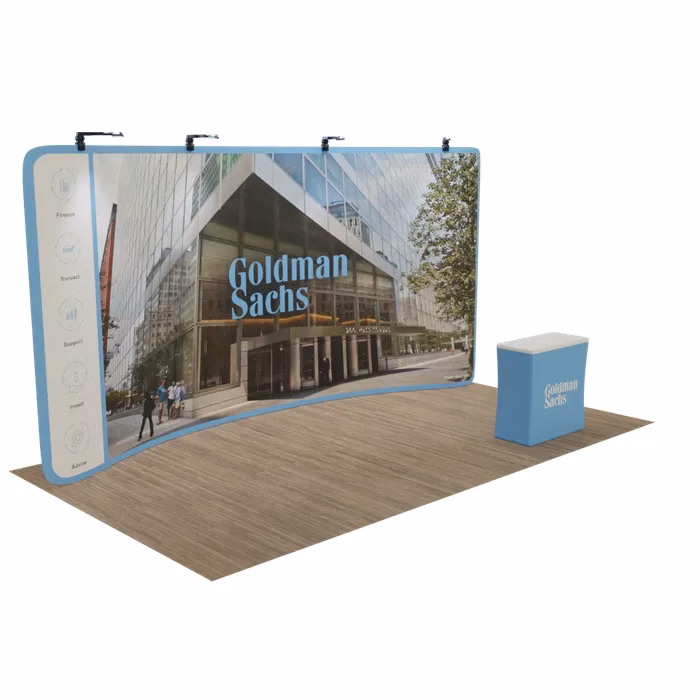 Zip Up Display Curved 20 ft