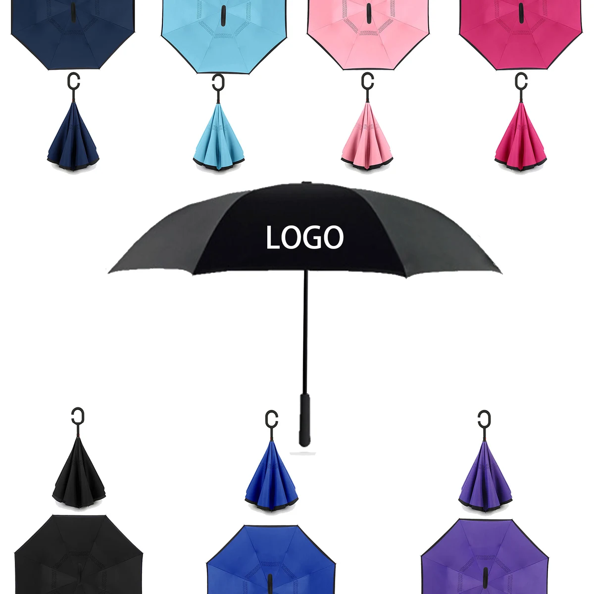 C-type Car Umbrella Dual-person Reverse Gift Ad Umbrella 1