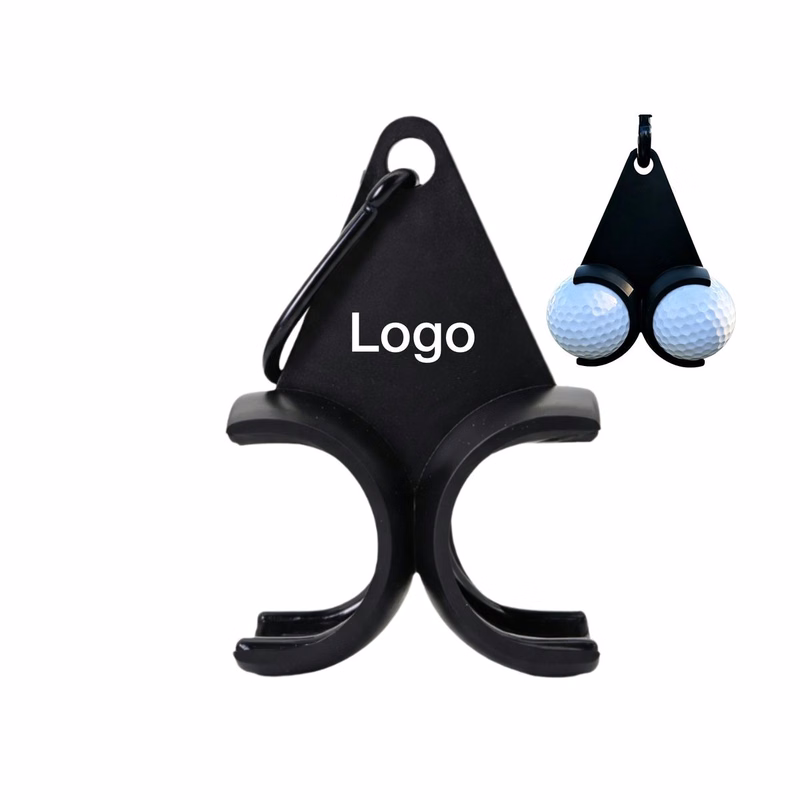 Portable Plastic Golf Ball Carrier Featuring Hook For Two Ba