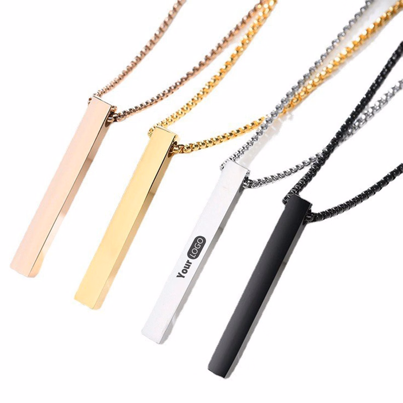 Stainless Steel Customizable Rectangle Necklace For Personalized Elegance (Moq 50)