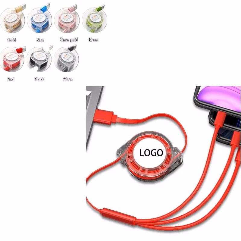 3-in-1 Retractable Cellphone Charging USB Cable