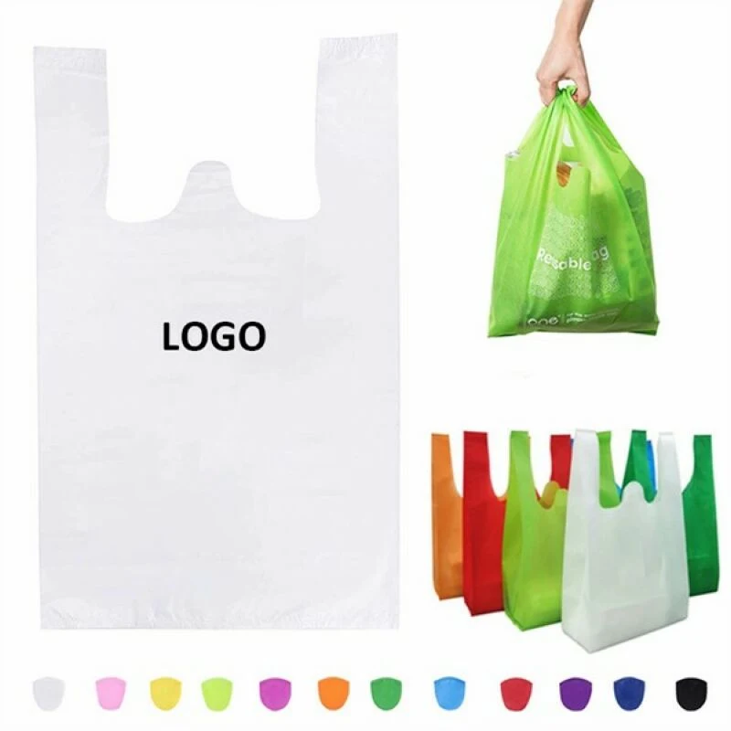 Economy T-shirt Style Plastic Shopping Tote Bag 1