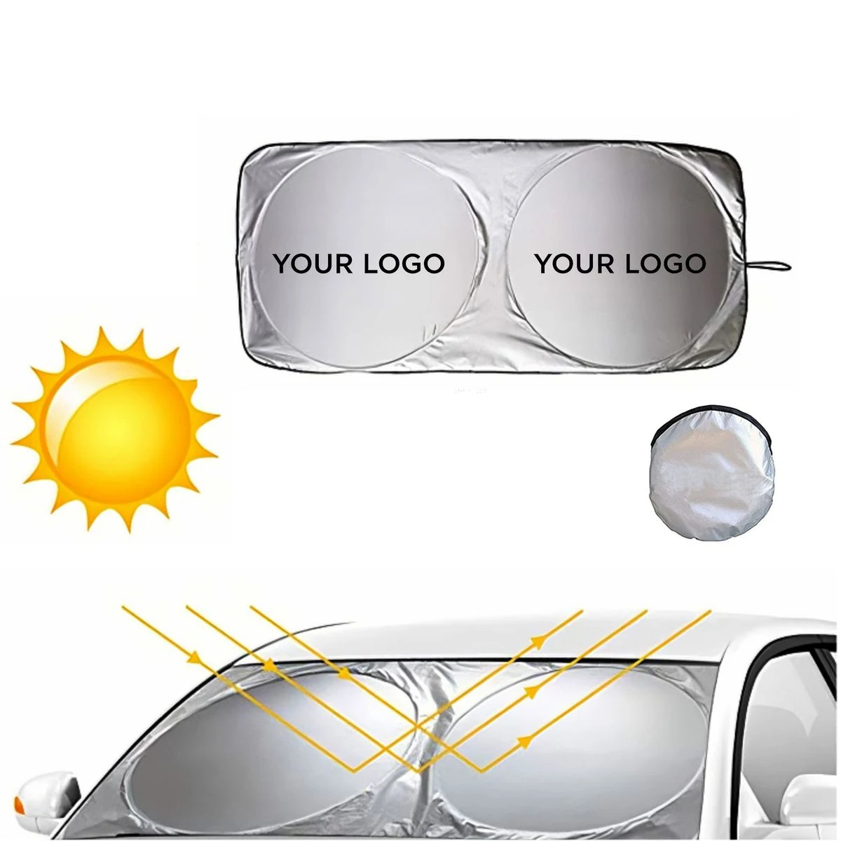 Foldable And Storable Car Sunshade 1