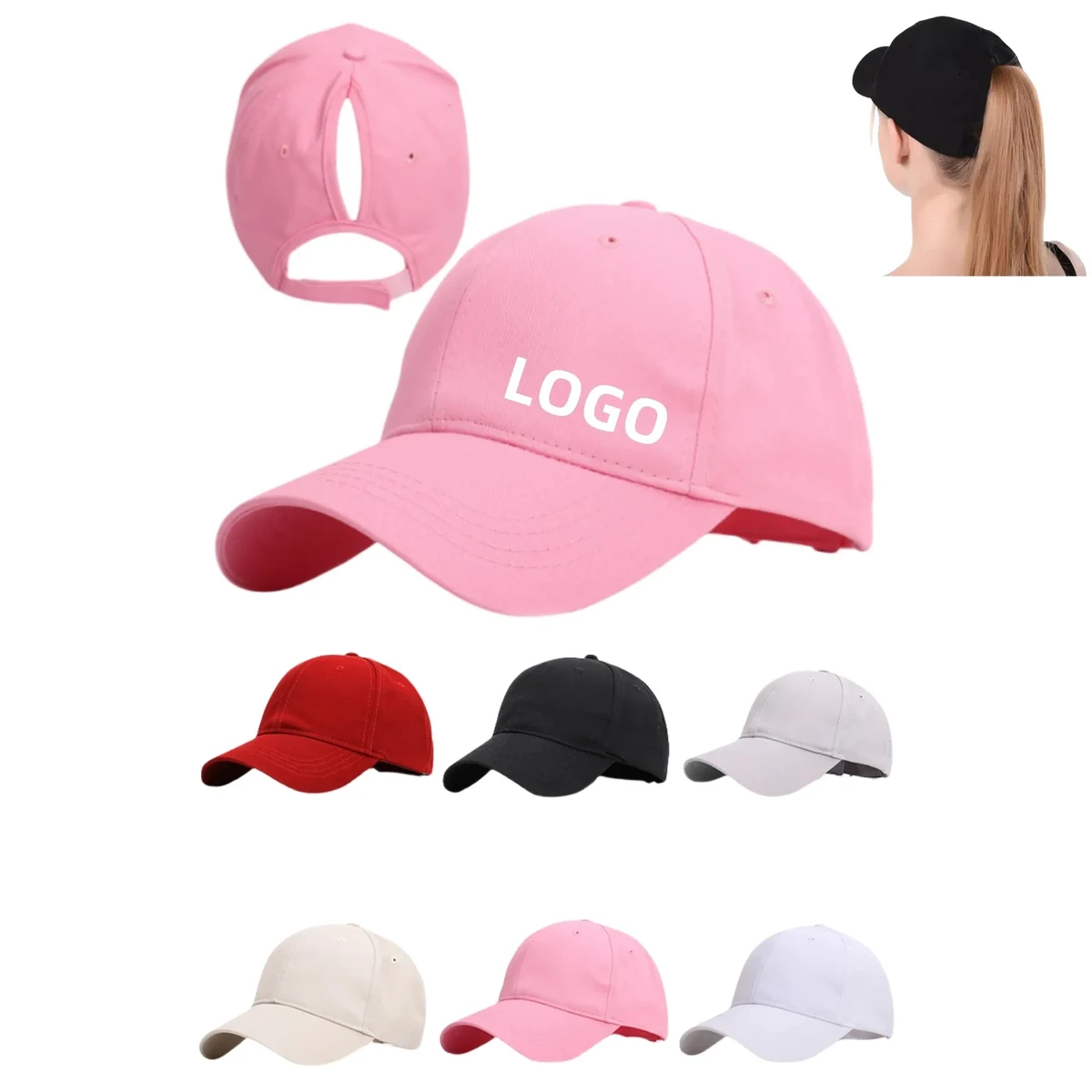 Women's Fashion Sports Sun Hat With Back Opening 1